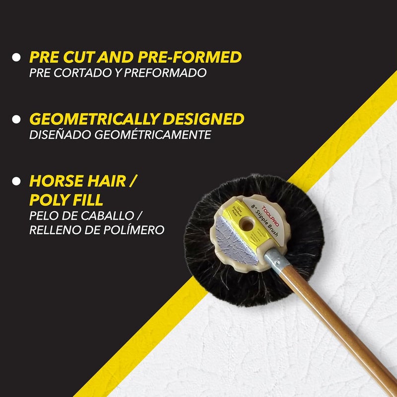 TOOLPRO 8-Inch Horse Hair Stipple Brush – Professional Texture Brush for Drywall and Ceiling Finishing - Image 4